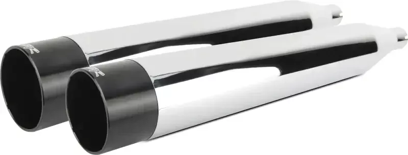005-4380499D Tbr Comp S Slip-On Touring Tc Chrome W/Blk Aluminum End Cap