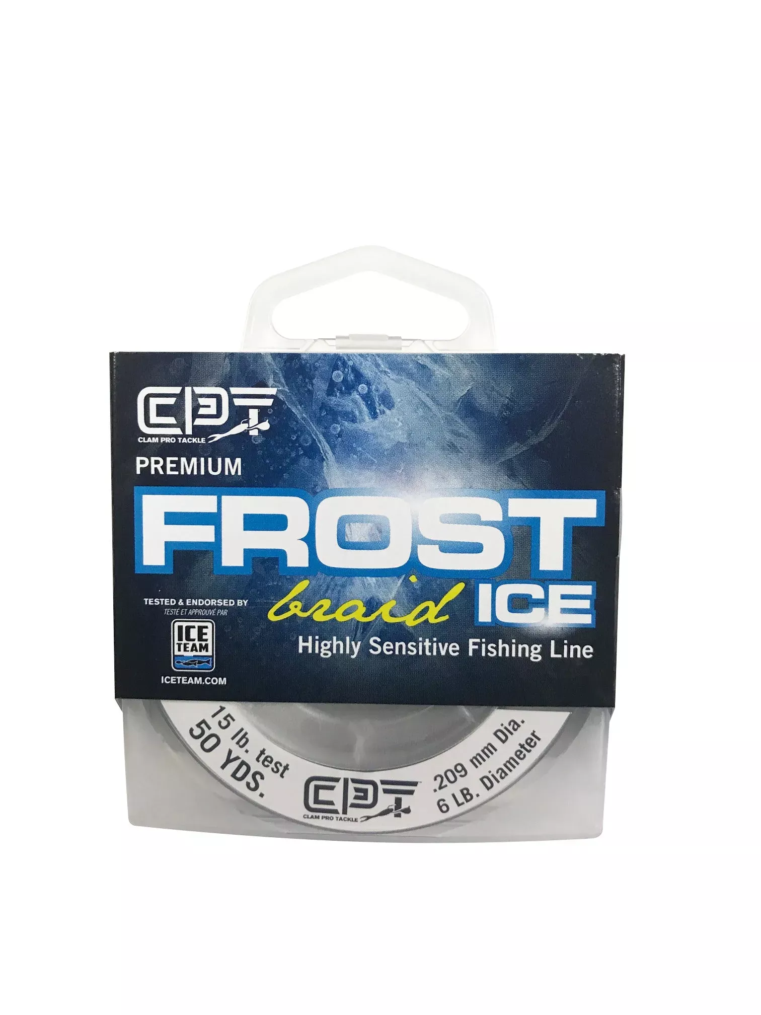 Clam Pro Tackle 10999 CPT Frost Line Braid – 15lb – 6lb Dia – Smoke – 50 Yard