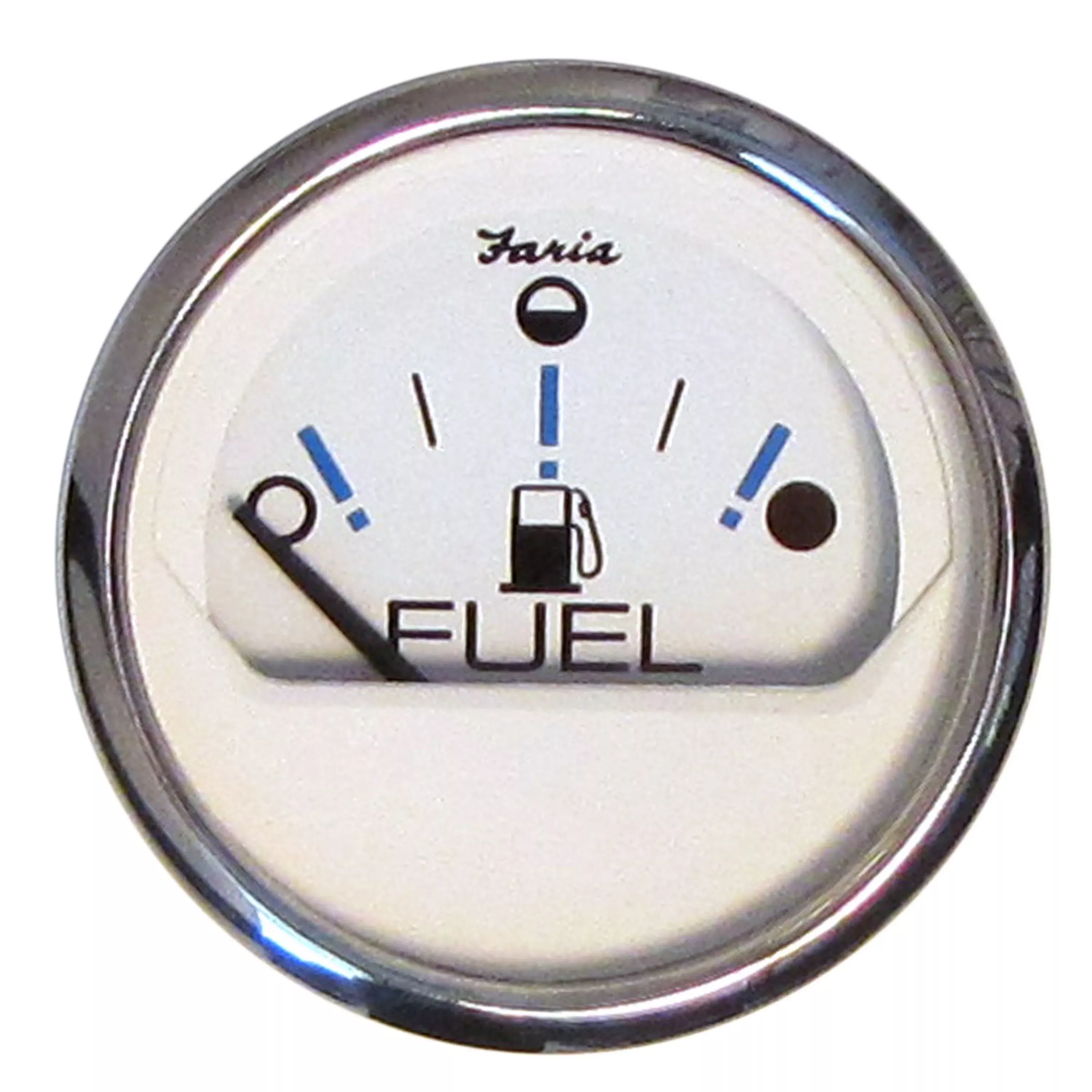 Faria 13818 Chesapeake Fuel Level Gauge – White SS, 2 “