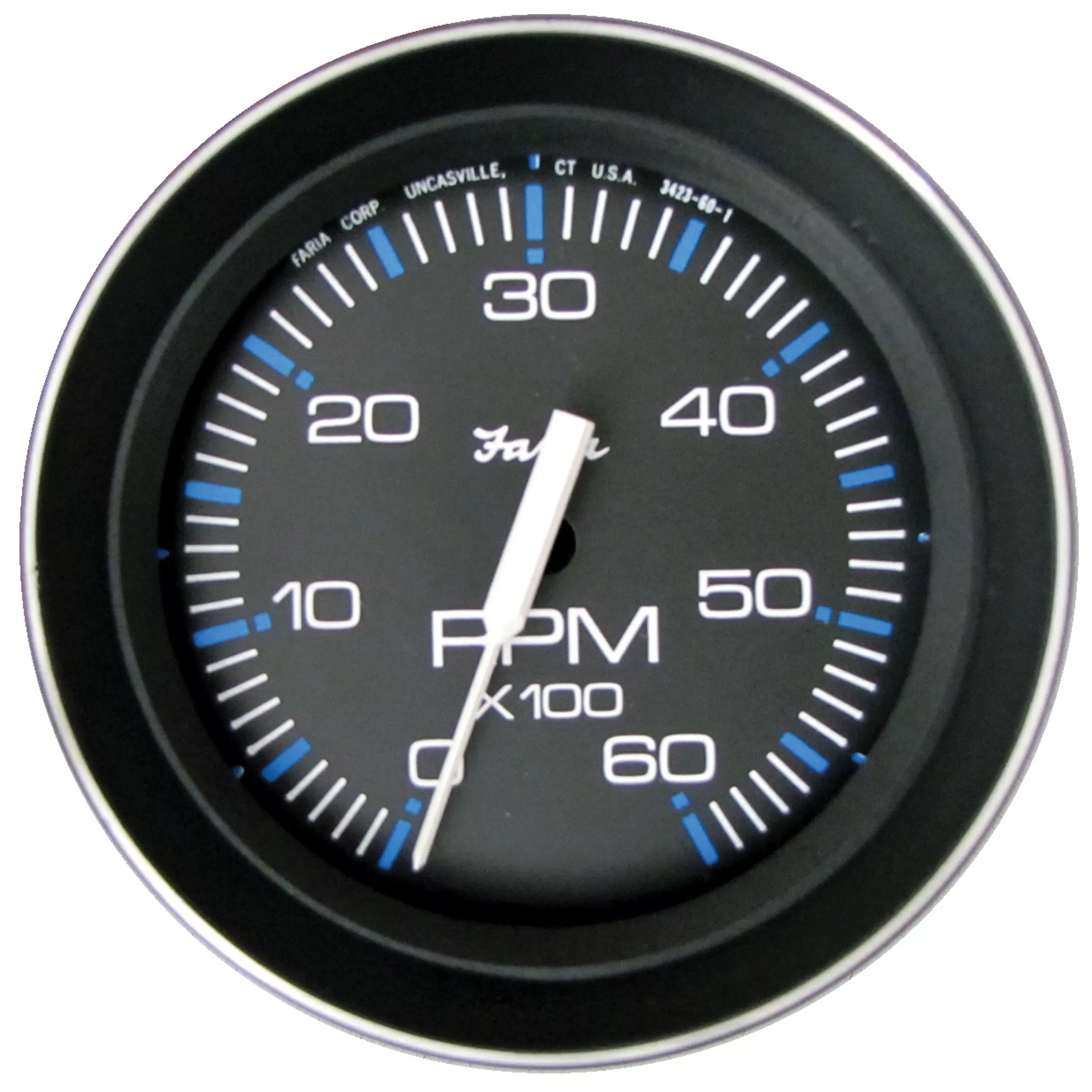 Faria 33004 Coral Tachometer (6000 RPM) Gas – 4 “, Black