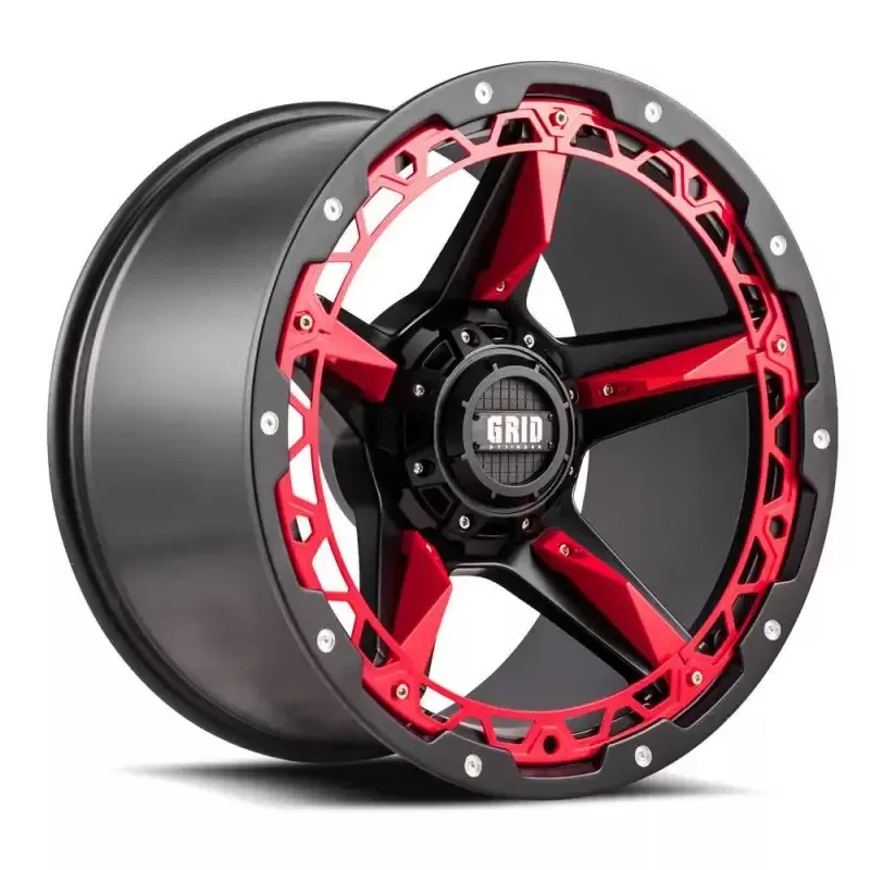 Gd04A-18090-Red-Insert Grid Wheels Wheel Center Caps Gd04A 18X9.0 Red Insert