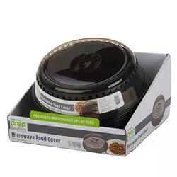 Microwave Cooking Cover Progressive International PS-55GYDP Prep Solutions ; Flat Cover; With Vent Holes; Center Finger Grip; 10-1/4" Round; Polypropylene; Dishwasher Safe; Gray