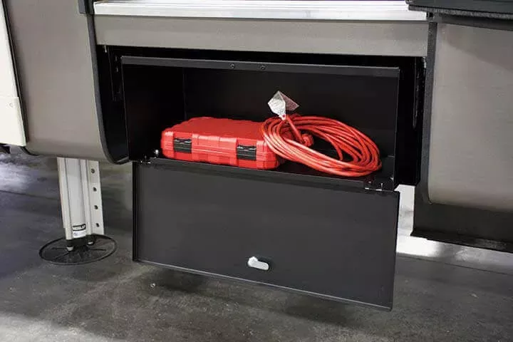 MORryde SP54-099 StepAbove Under Step Storage Box with Support Bracket – RV Entry Step Storage Solution
