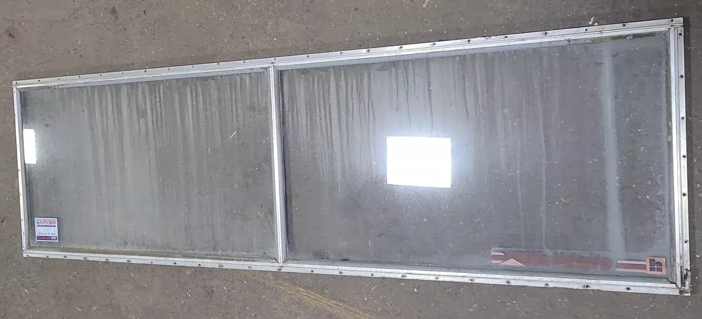 Used Silver Square Non Opening Window: 78 5/8" X 21 3/4" X 3/4" D